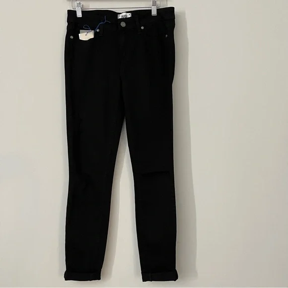 Paige Verdugo Ultra Skinny Black Eclipse Destructed Jeans Size 29 - Picture 2 of 12